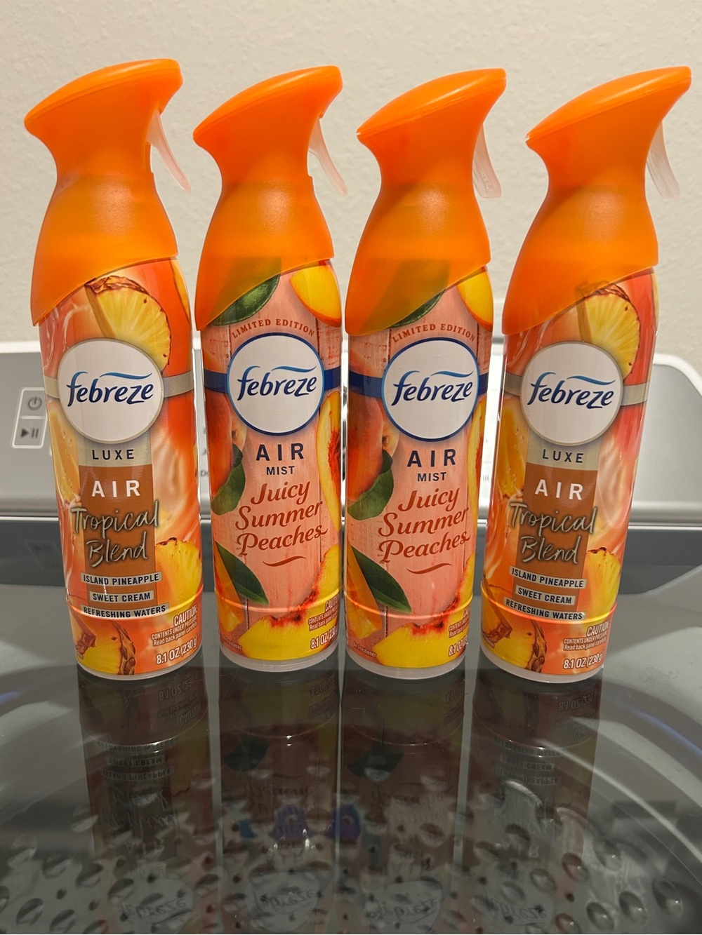 Febreze Air Limited Edition Mist Assorted Tropical & Peach Scents set of 4